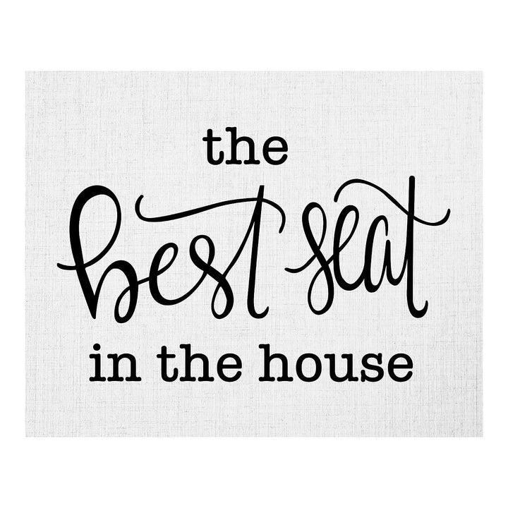 The Best Seat in the House Funny Bathroom Wall Art -10 x 8" Typographic Shabby Chic Poster Print-Ready to Frame. Humorous Home-Guest Bathroom-Farmhouse Decor. Perfect Country Sign for the Restroom!