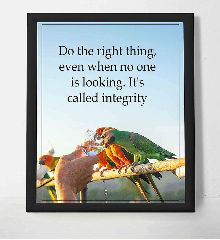 Integrity-Do the Right Thing -Inspirational Wall Art Sign-8 x 10"-Modern Typographic Photo Print-Ready to Frame. Ideal Home-Office-School-Dorm Decor. Perfect Motivational Poster Print for Teachers!