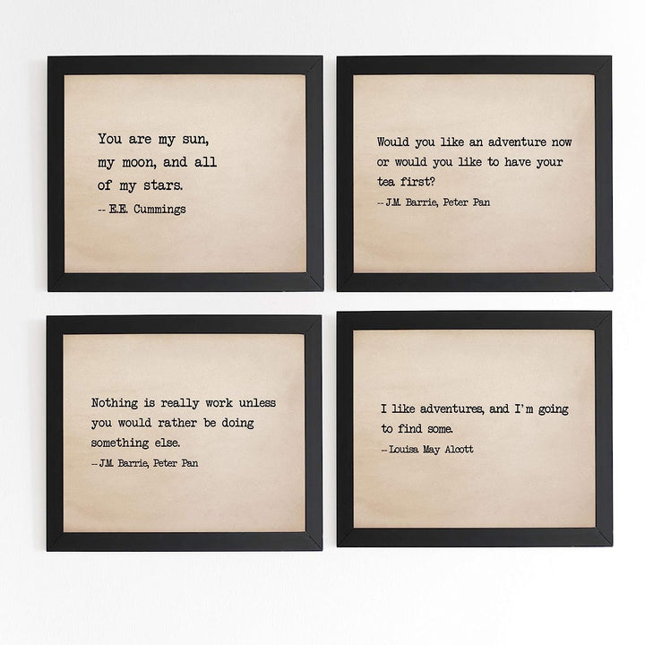 Famous Poetic Quotes-Wall Art Set-(4) -8 x 10&