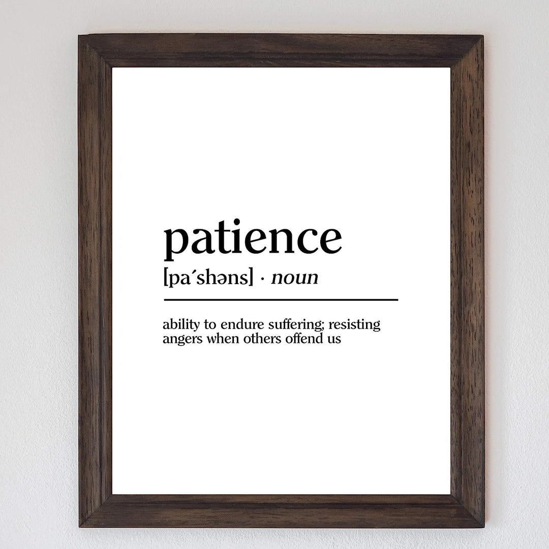 Definition of Patience Inspirational Christian Wall Art-8 x 10" Motivational"Gifts of the Spirit" Print-Ready to Frame. Home-Office-Church-Scripture Decor. Great Religious Gift-Be Patient!