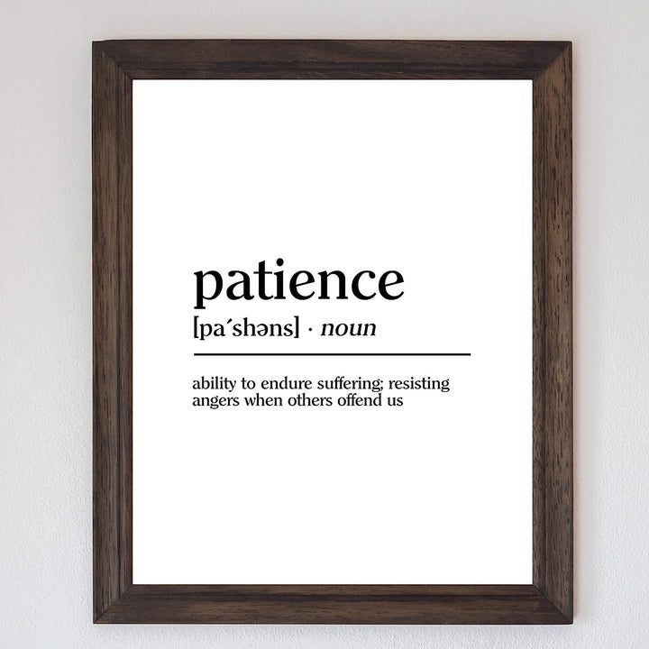 Definition of Patience Inspirational Christian Wall Art-8 x 10" Motivational"Gifts of the Spirit" Print-Ready to Frame. Home-Office-Church-Scripture Decor. Great Religious Gift-Be Patient!