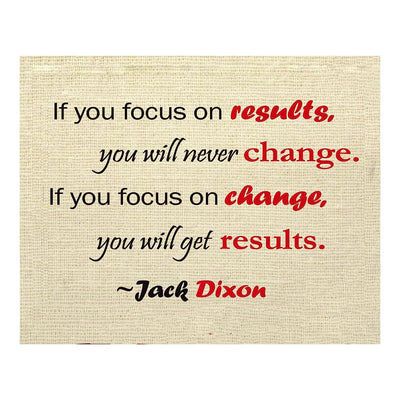 Focus On Change- You Will Get Results- 10 x 8" Motivational Quotes Wall Art by Jack Dixon. Typographic Poster Print-Ready to Frame. Ideal for Home-School-Gym-Office D?cor. Inspire Your Team.