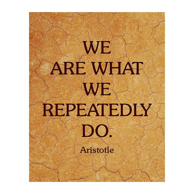 Aristotle-"We Are What We Repeatedly Do" Historical Quotes Wall Art -8x10" Motivational Poster Print-Ready to Frame. Modern Home-Office-Classroom-Dorm Decor. Great Philosophical Gift for Inspiration!