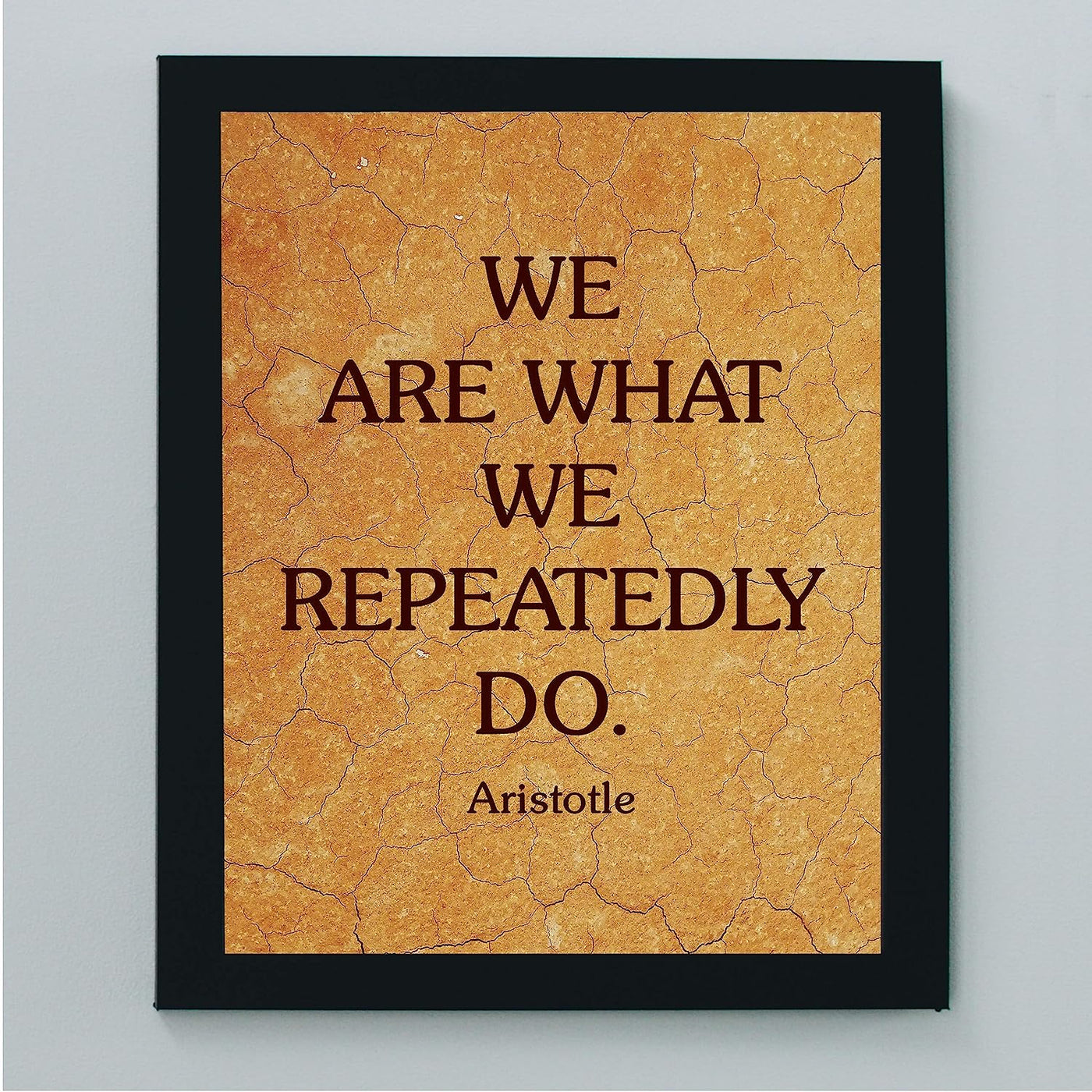 Aristotle-"We Are What We Repeatedly Do" Historical Quotes Wall Art -8x10" Motivational Poster Print-Ready to Frame. Modern Home-Office-Classroom-Dorm Decor. Great Philosophical Gift for Inspiration!