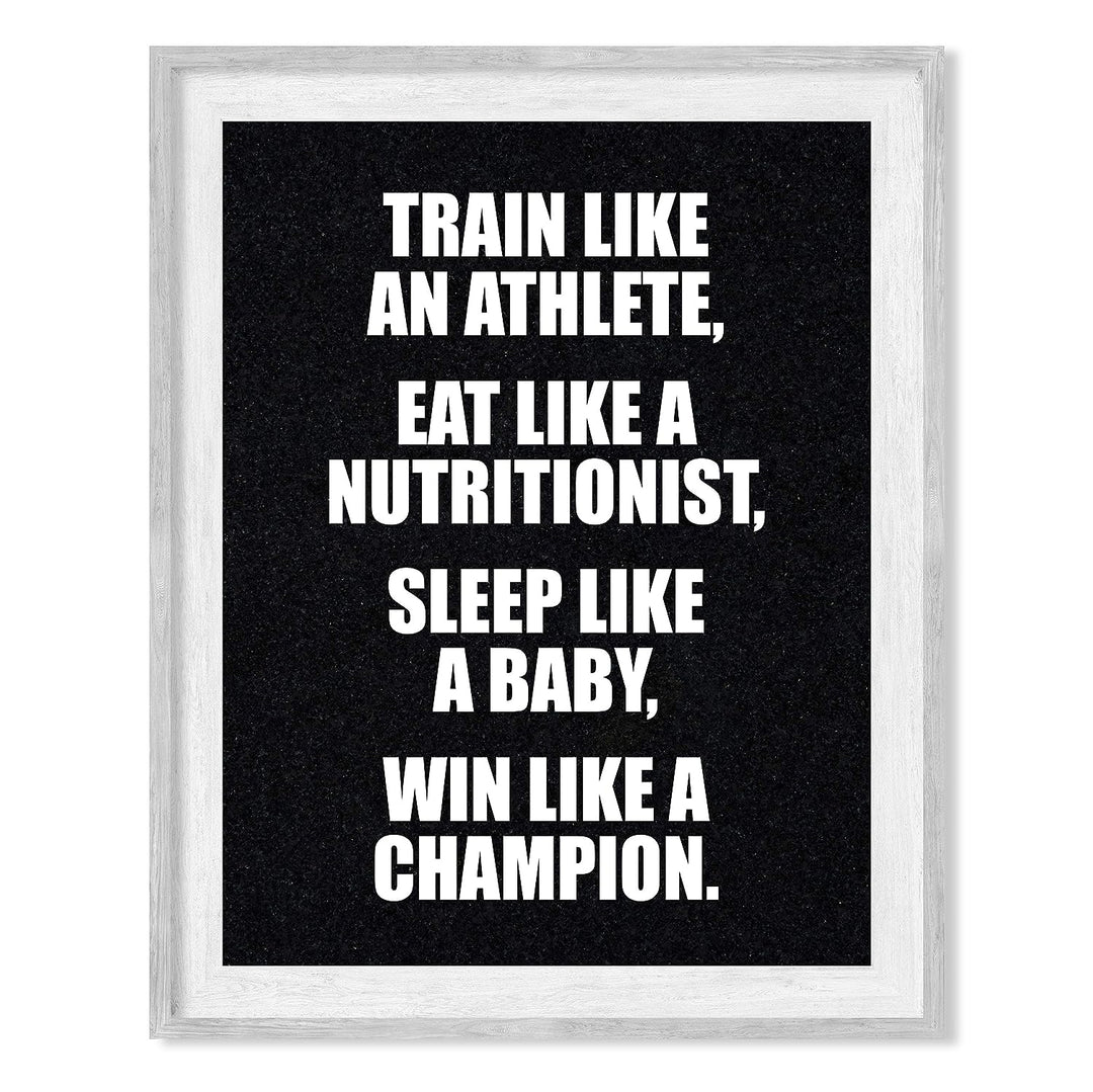 ?Win Like A Champion?-Motivational Gym Quotes -8 x 10" Exercise and Fitness Wall Art Print-Ready to Frame. Modern Typographic Design. Home-Office-Locker Room Decor. Perfect Sign for Motivation!