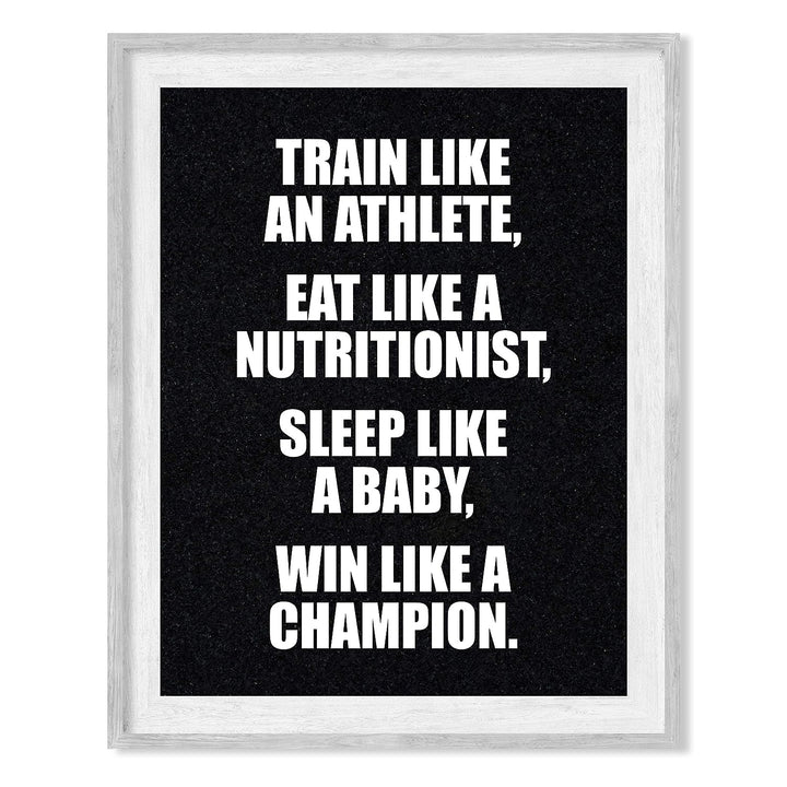 ?Win Like A Champion?-Motivational Gym Quotes -8 x 10" Exercise and Fitness Wall Art Print-Ready to Frame. Modern Typographic Design. Home-Office-Locker Room Decor. Perfect Sign for Motivation!