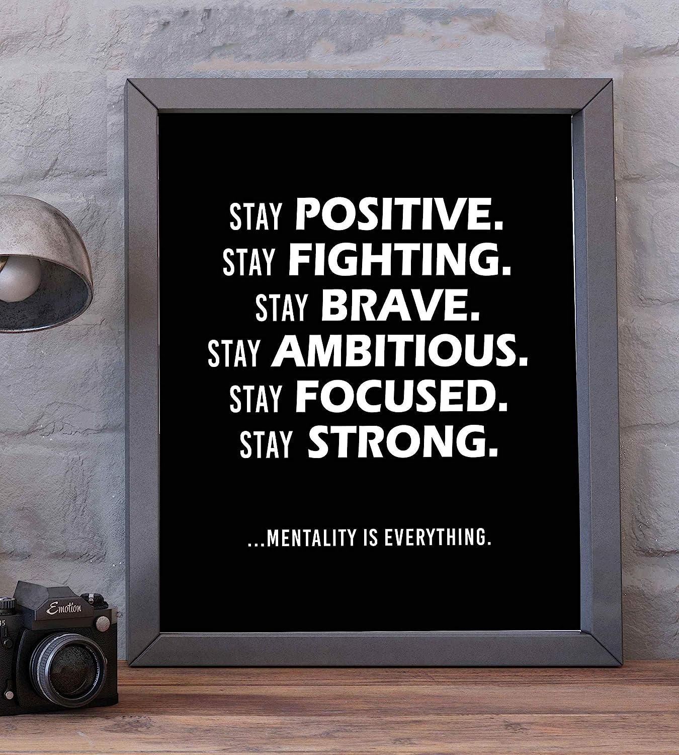 Stay Positive-Mentality Is Everything-Life Quotes Wall Art-8 x 10" Motivational Poster Print-Ready To Frame. Inspirational Home-Office-Classroom Decor. Perfect Desk Sign! Reminder-Be Positive!