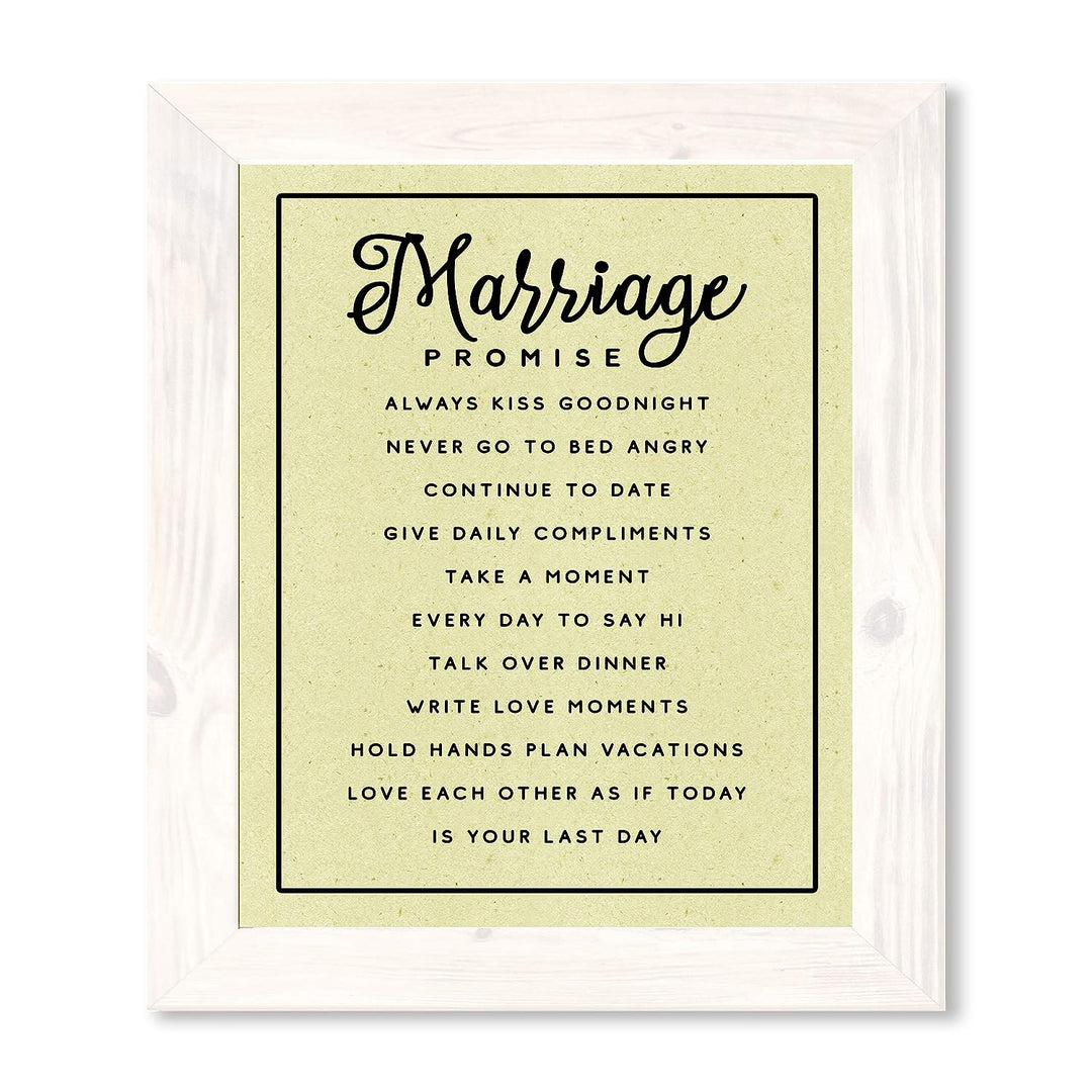 Marriage Promise-Inspirational Wall Art -11 x 14" Love &amp; Marriage Wall Print w/Replica Parchment Design-Ready to Frame. Perfect For Spouse-Life Partners. Great Engagement-Wedding-Anniversary Gift!
