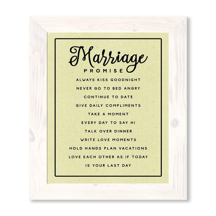 Marriage Promise-Inspirational Wall Art -11 x 14" Love &amp; Marriage Wall Print w/Replica Parchment Design-Ready to Frame. Perfect For Spouse-Life Partners. Great Engagement-Wedding-Anniversary Gift!
