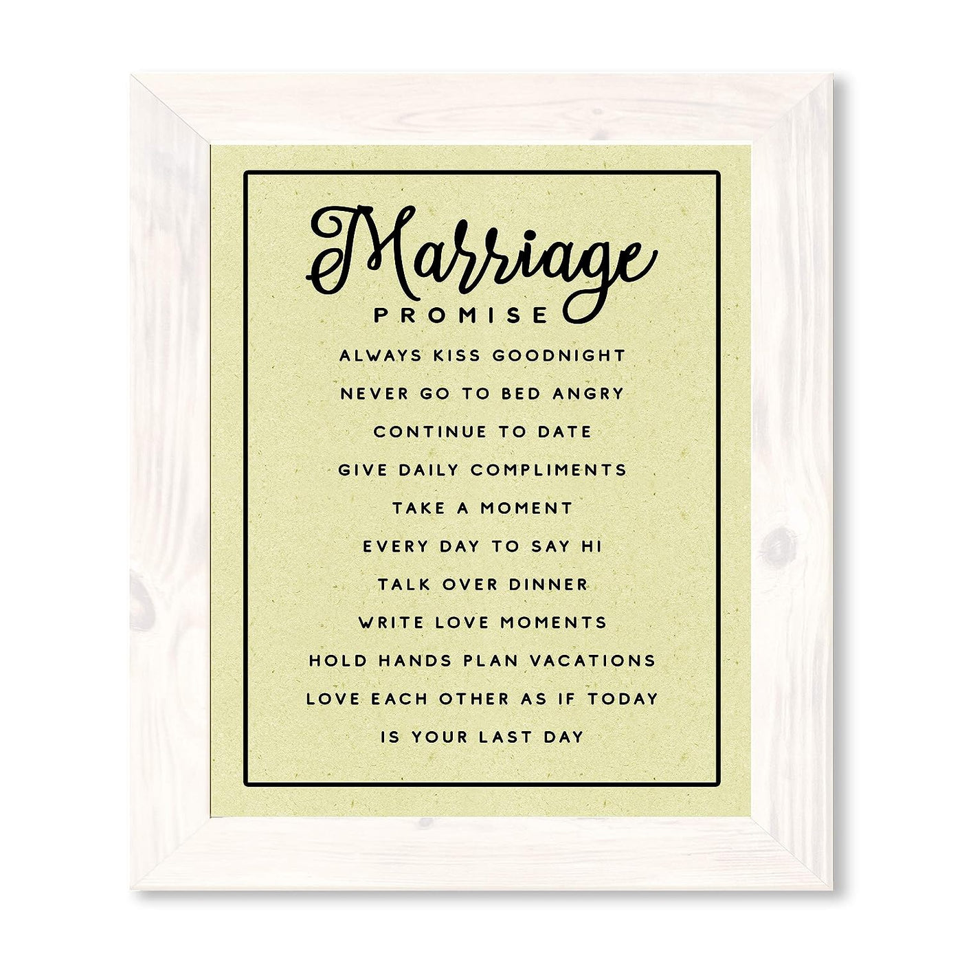 Marriage Promise-Inspirational Wall Art -11 x 14" Love & Marriage Wall Print w/Replica Parchment Design-Ready to Frame. Perfect For Spouse-Life Partners. Great Engagement-Wedding-Anniversary Gift!
