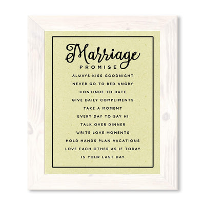 Marriage Promise-Inspirational Wall Art -11 x 14" Love & Marriage Wall Print w/Replica Parchment Design-Ready to Frame. Perfect For Spouse-Life Partners. Great Engagement-Wedding-Anniversary Gift!