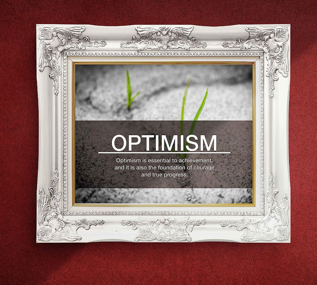 Optimism-Essential to Achievement -Life Quotes Wall Art Sign-10 x 8" Inspirational Poster Print-Ready To Frame. Ideal Home-Office-Studio-Gym-School Decor. Perfect Reminder to Stay Positive!