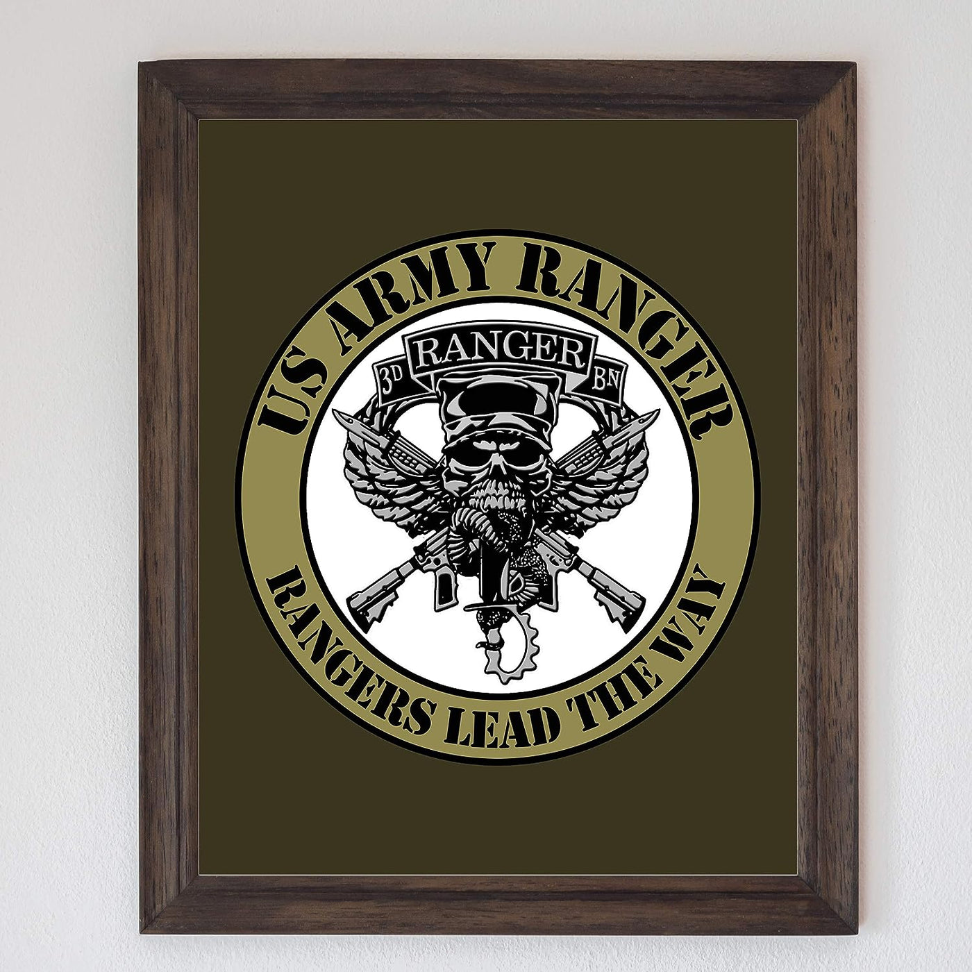 United States Army Ranger"Rangers Lead the Way" Logo -8 x 10"-Military Wall Art Print-Ready to Frame. Patriotic Home-Office-Cave Decor. Great Gift for All Who Served! Display Your Pride-Go Army!