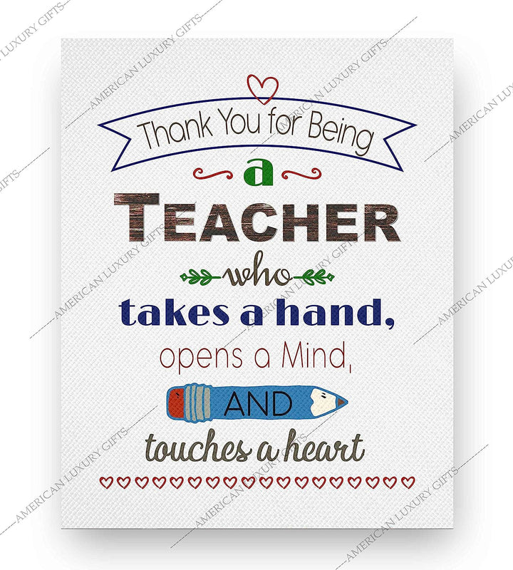 ?Thank You For Being A Teacher?- Uplifting Quotes Wall Art- 8 x 10" Modern Inspirational Poster Print- Ready to Frame. Great Home-Office-Classroom Decor. Perfect Gift of Appreciation &amp; Gratitude!