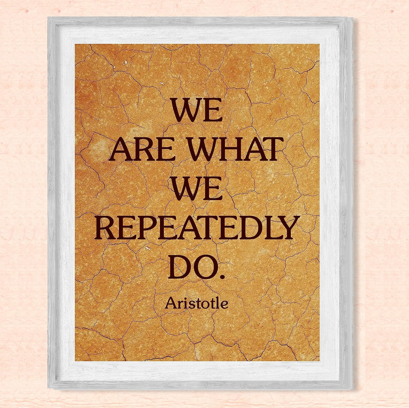 Aristotle-"We Are What We Repeatedly Do" Historical Quotes Wall Art -8x10" Motivational Poster Print-Ready to Frame. Modern Home-Office-Classroom-Dorm Decor. Great Philosophical Gift for Inspiration!