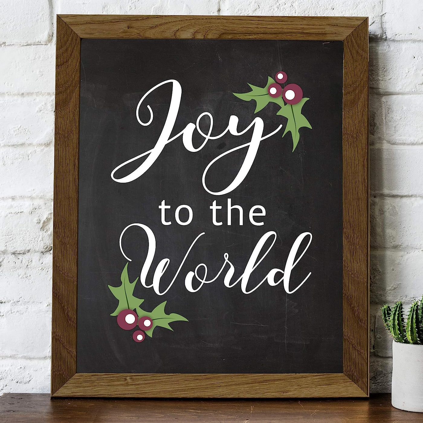 Joy to the World Christmas Song Wall Art -8 x 10" Modern Holiday Music Print-Ready to Frame. Festive Home-Kitchen-Farmhouse Decor. Perfect Welcome Sign and Winter Decoration! Great Christian Gift!