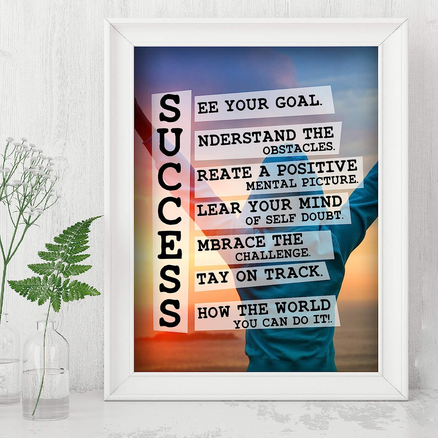 Success-Show the World You Can Do It-Positive Motivational Quotes Decor -8 x 10" Wall Art Print-Ready to Frame. Home-Office-School-Gym-Sales Decor. Great Gift to Inspire Successful Thinking!