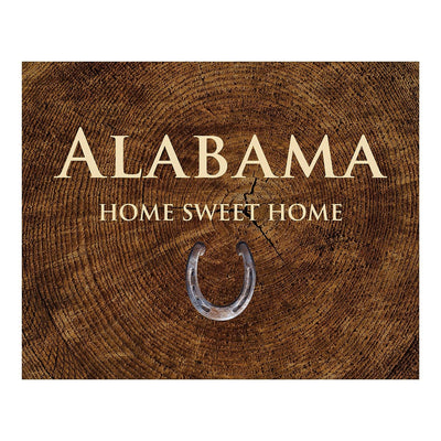 Alabama-Home Sweet Home State Wall Decor -10 x 8" Country Rustic Family Art Print-Ready to Frame. Home-Office-Welcome-Farmhouse Decor. Perfect Southern Housewarming Gift! Printed on Photo Paper.