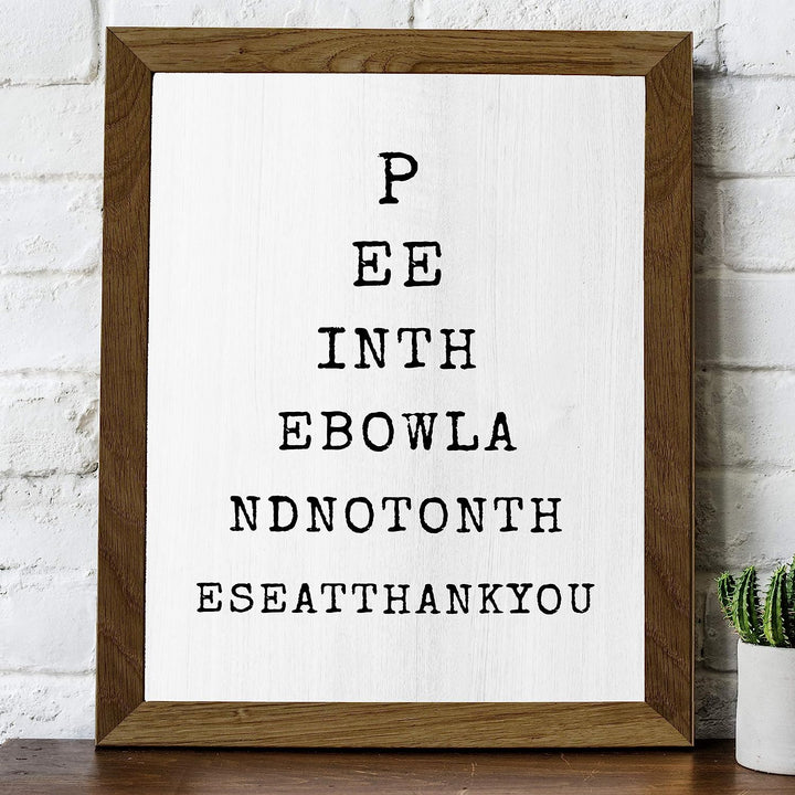 Pee in the Bowl-Not on the Seat- Funny Bathroom Sign- 8 x 10" Word Art Wall Print - Ready to Frame. Humorous Home-Office Decor. Perfect Decoration for Bar, Guest Bathroom &amp; Man Cave. Great Gift!