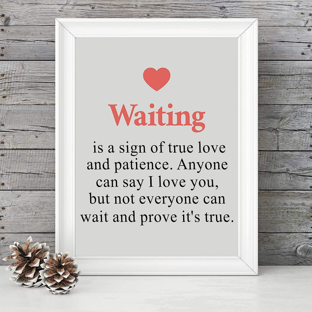 Waiting-A Sign of True Love and Patience Inspirational Wall Art -8 x 10" Love Quotes Poster Print-Ready to Frame. Romantic Decor for Home-Bedroom-Office-Studio-Dorm. Great Gift &amp; Reminder!