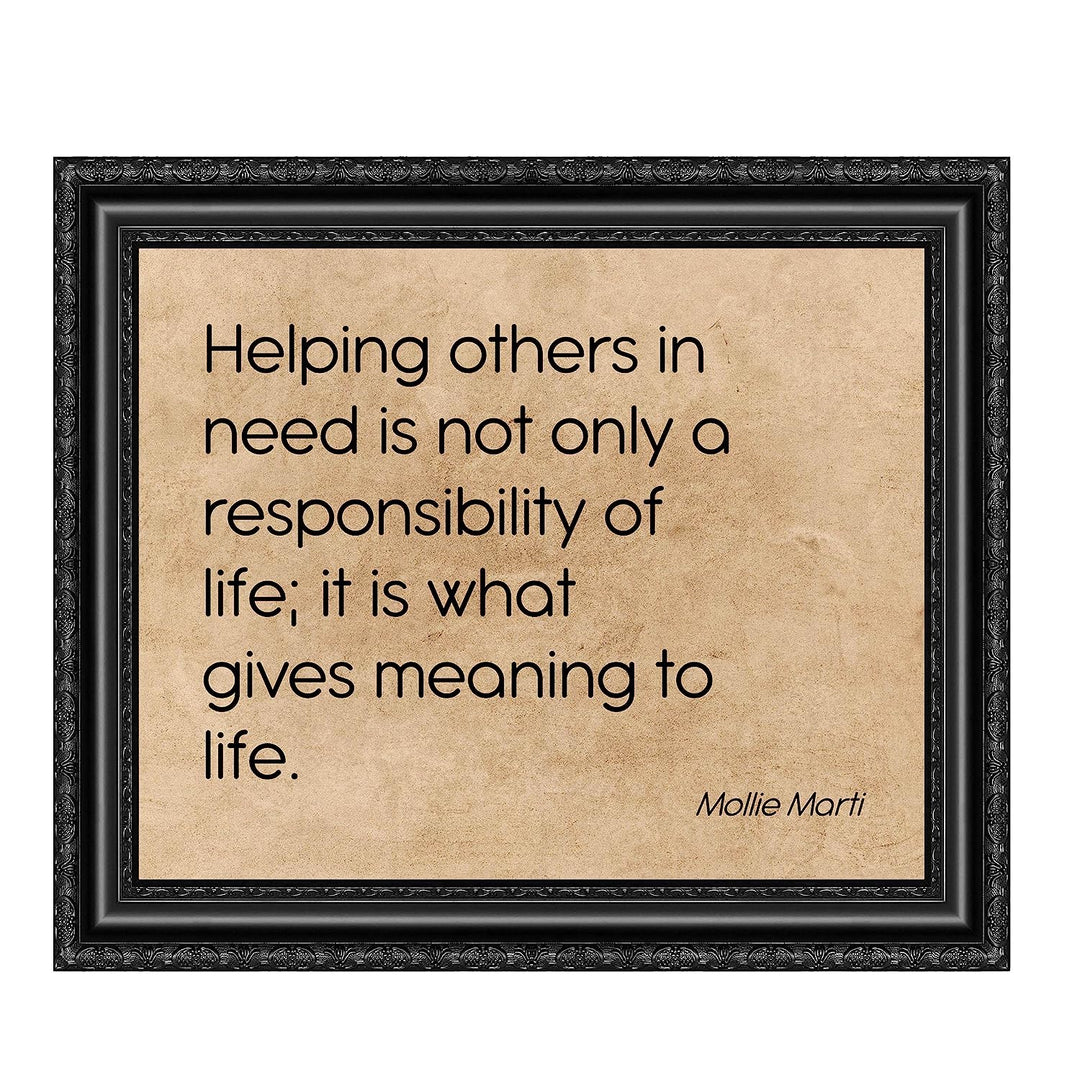 Helping Others In Need-Gives Meaning To Life Inspirational Quotes Wall Art -10x8" Distressed Typographic Poster Print-Ready to Frame. Positive Home-Office-Classroom-Christian Decor! Great Reminder!