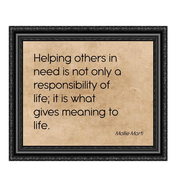 Helping Others In Need-Gives Meaning To Life Inspirational Quotes Wall Art -10x8" Distressed Typographic Poster Print-Ready to Frame. Positive Home-Office-Classroom-Christian Decor! Great Reminder!