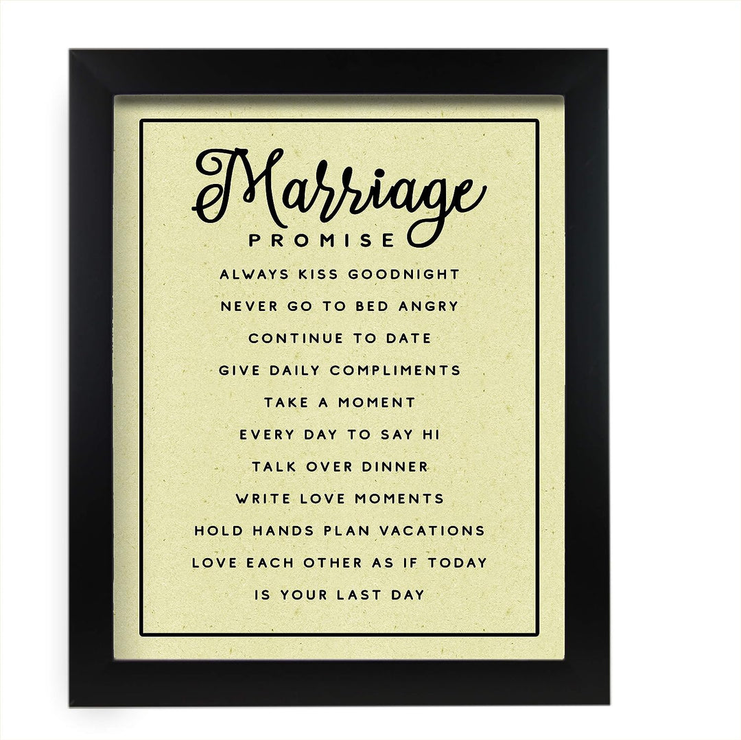 Marriage Promise-Inspirational Wall Art -11 x 14" Love &amp; Marriage Wall Print w/Replica Parchment Design-Ready to Frame. Perfect For Spouse-Life Partners. Great Engagement-Wedding-Anniversary Gift!
