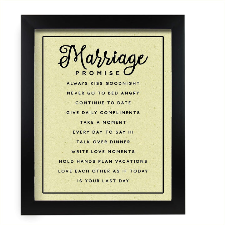 Marriage Promise-Inspirational Wall Art -11 x 14" Love &amp; Marriage Wall Print w/Replica Parchment Design-Ready to Frame. Perfect For Spouse-Life Partners. Great Engagement-Wedding-Anniversary Gift!