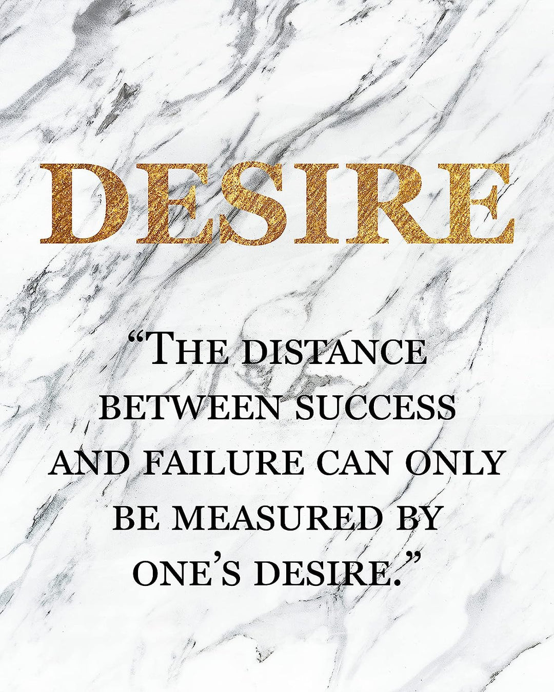 Success Traits &amp; Quotes Wall Art-4 Print Set-8 x 10"s Motivational Art Wall Prints-Ready to Frame. DESIRE-BELIEF-GOALS-ATTITUDE. Gold &amp; Granite Design-Home, Class &amp; Office D?cor. Grad-Executive Gift.