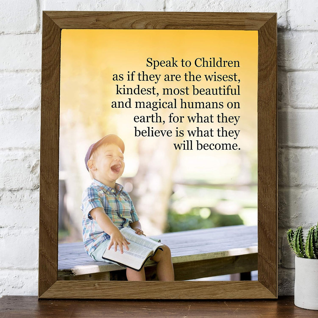 Speak to Children Wisely- Inspirational Wall Art- 8 x 10 Print Wall Art D?cor Ready to Frame. Nursery Decor, Bathroom Decor &amp; Bedroom Wall Art. Perfect Reminder for Great Parenting.