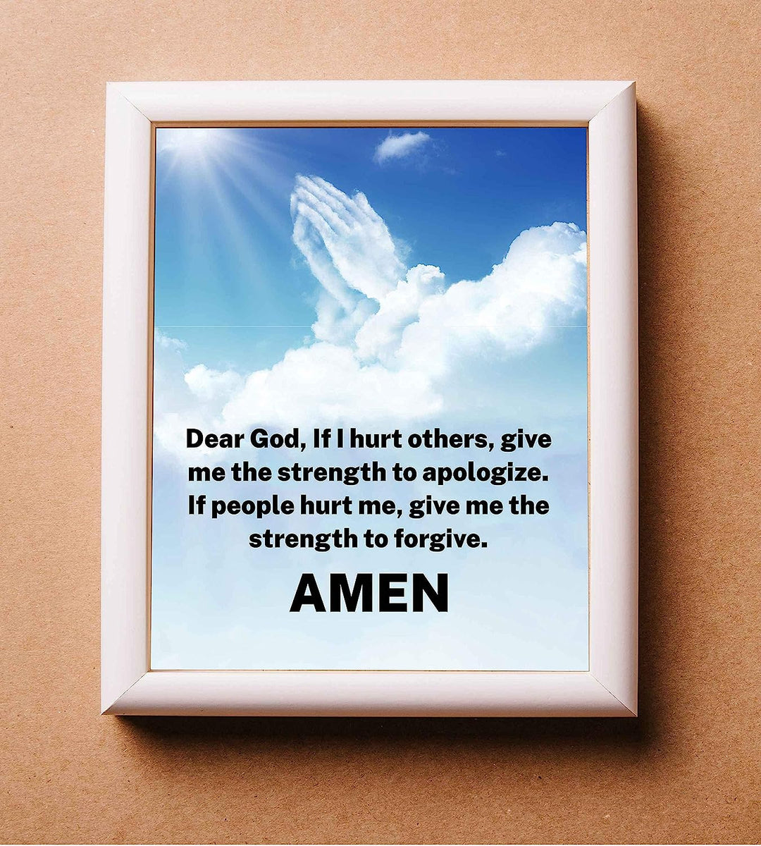 Give Me the Strength to Apologize-Forgive-Christian Prayer Wall Art -8 x 10" Typographic Poster Print-Ready to Frame. Inspirational Home-Office-Church Decor. Great Gift of Faith and Forgiveness!