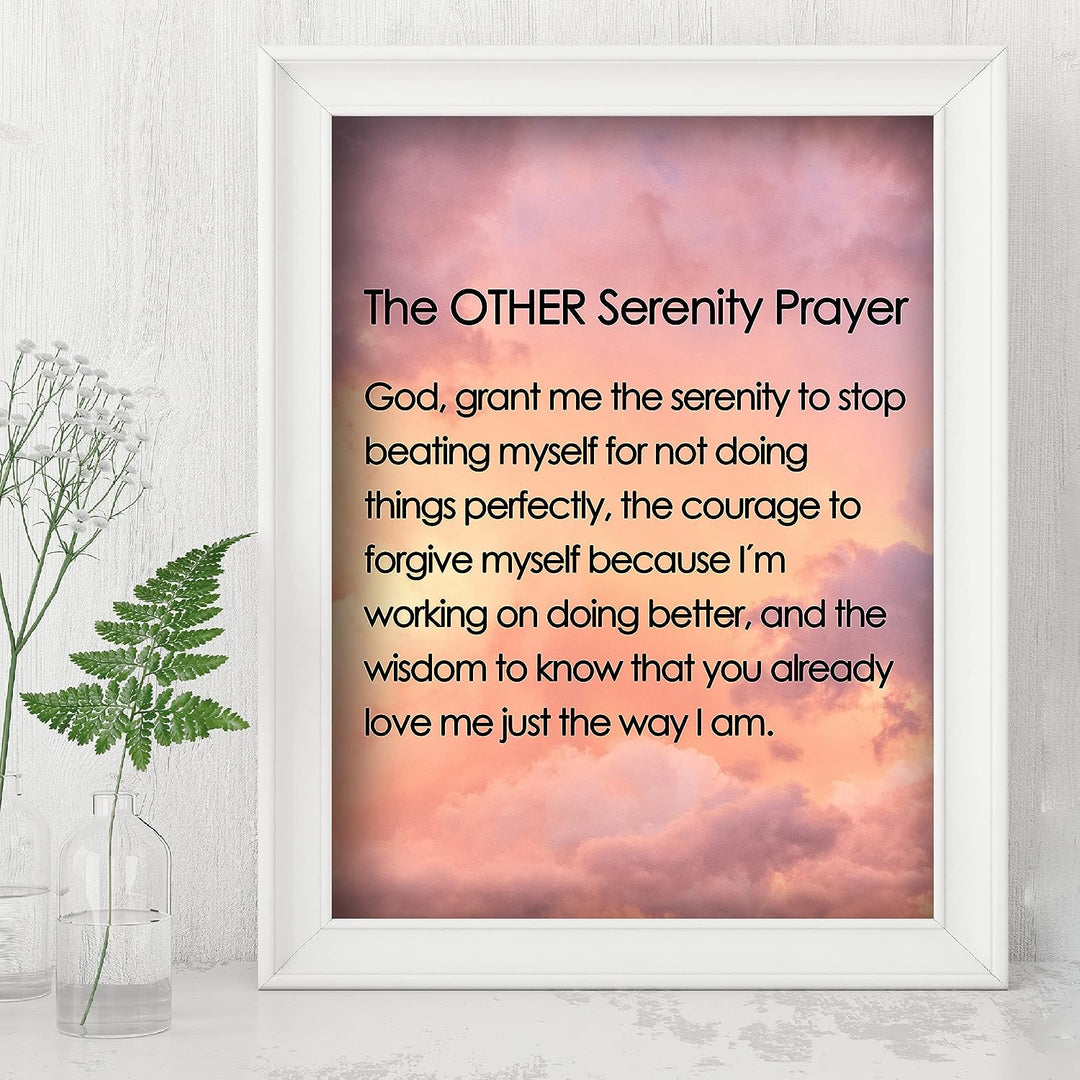 The Other Serenity Prayer- Inspirational Christian Wall Art -8 x 10"- Scripture Wall Print- Ready to Frame. Modern Home- Church- Office Decor- Christian Gifts. Inspiring &amp; Encouraging for All!
