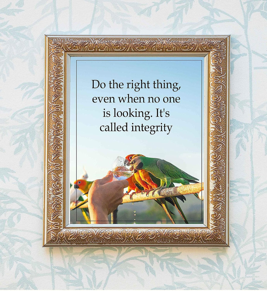 Integrity-Do the Right Thing -Inspirational Wall Art Sign-8 x 10"-Modern Typographic Photo Print-Ready to Frame. Ideal Home-Office-School-Dorm Decor. Perfect Motivational Poster Print for Teachers!