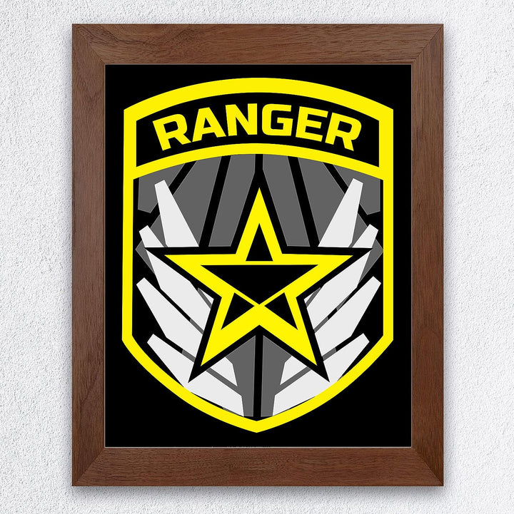 United States Army Ranger Logo Print -8 x 10" US Military Wall Art Print-Ready to Frame. Patriotic Home-Office-Military School-Cave Decor. Great Gift for All Who Served! Display Your Pride-Go Army!