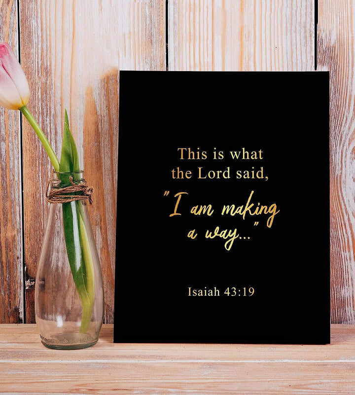 The Lord Said-"I Am Making A Way"-Isaiah 43:19- Bible Verse Art-8 x 10" Modern Typographic Design. Scripture Wall Print-Ready to Frame. Inspirational Home-Office-Church Decor. Great Christian Gift!