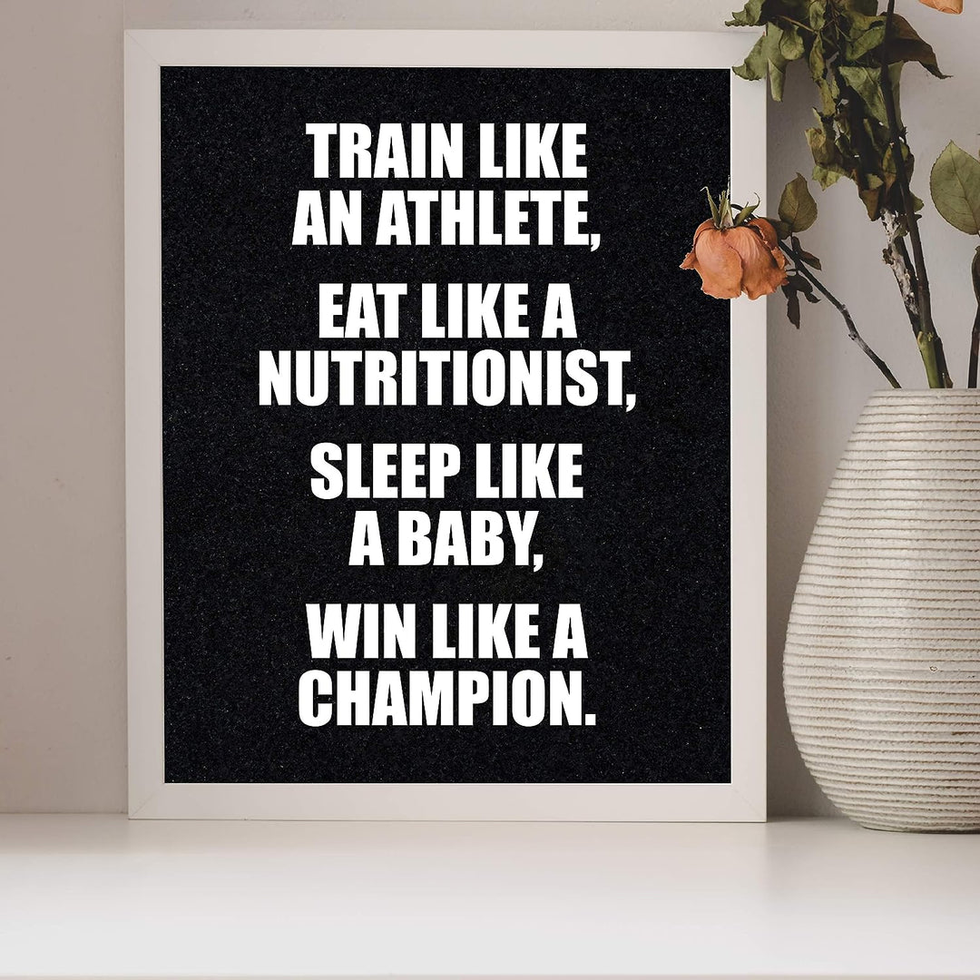 ?Win Like A Champion?-Motivational Gym Quotes -8 x 10" Exercise and Fitness Wall Art Print-Ready to Frame. Modern Typographic Design. Home-Office-Locker Room Decor. Perfect Sign for Motivation!