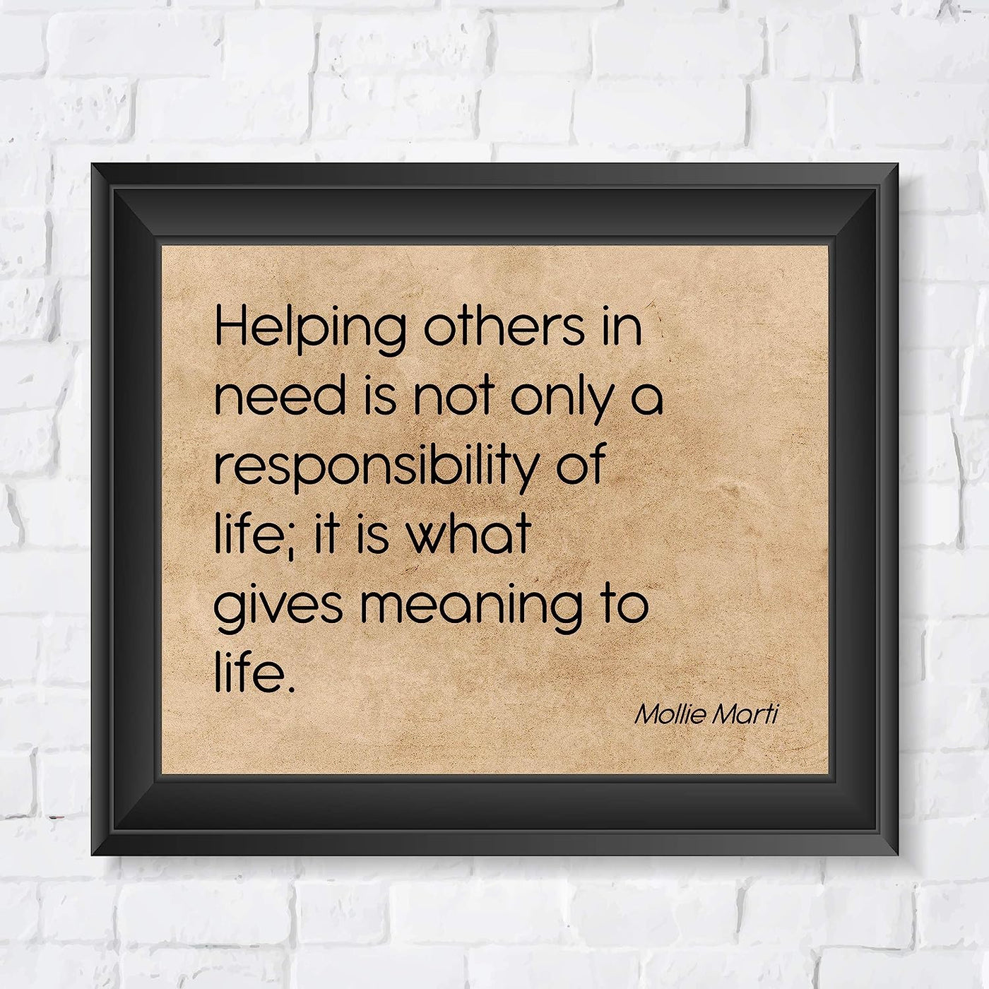 Helping Others In Need-Gives Meaning To Life Inspirational Quotes Wall Art -10x8" Distressed Typographic Poster Print-Ready to Frame. Positive Home-Office-Classroom-Christian Decor! Great Reminder!