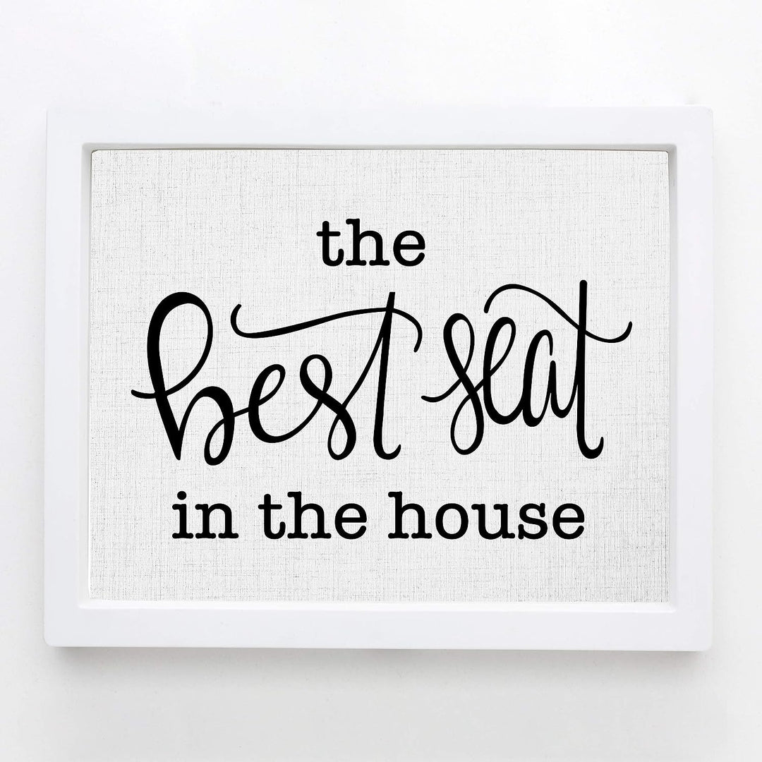 The Best Seat in the House Funny Bathroom Wall Art -10 x 8" Typographic Shabby Chic Poster Print-Ready to Frame. Humorous Home-Guest Bathroom-Farmhouse Decor. Perfect Country Sign for the Restroom!