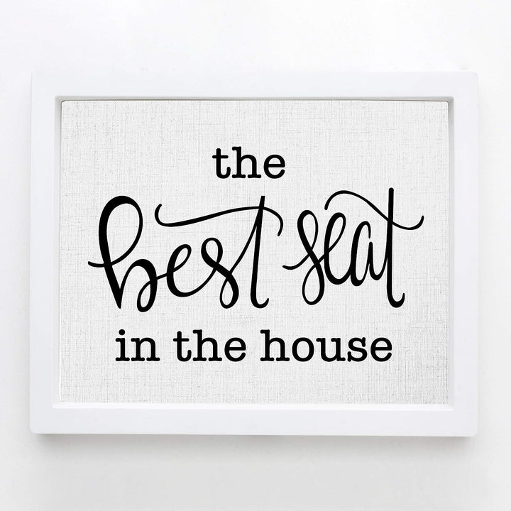 The Best Seat in the House Funny Bathroom Wall Art -10 x 8" Typographic Shabby Chic Poster Print-Ready to Frame. Humorous Home-Guest Bathroom-Farmhouse Decor. Perfect Country Sign for the Restroom!