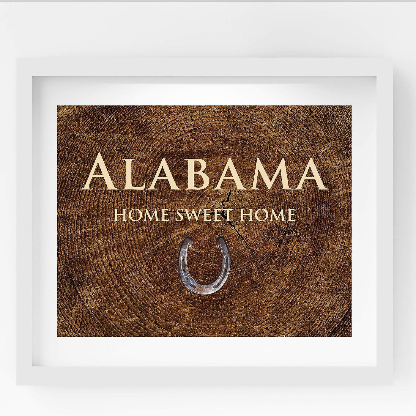 Alabama-Home Sweet Home State Wall Decor -10 x 8" Country Rustic Family Art Print-Ready to Frame. Home-Office-Welcome-Farmhouse Decor. Perfect Southern Housewarming Gift! Printed on Photo Paper.