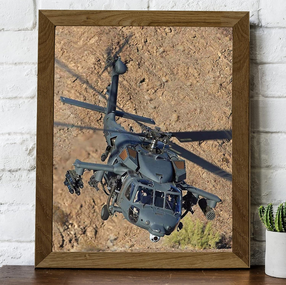 HH-60 Pave Hawk Military Helicopter - 8 x 10" US Air Force Wall Decor Print -Ready To Frame. Perfect Decor for Home-Office-Military-Man Cave-Garage. Great Gift for Active Duty &amp; Veterans