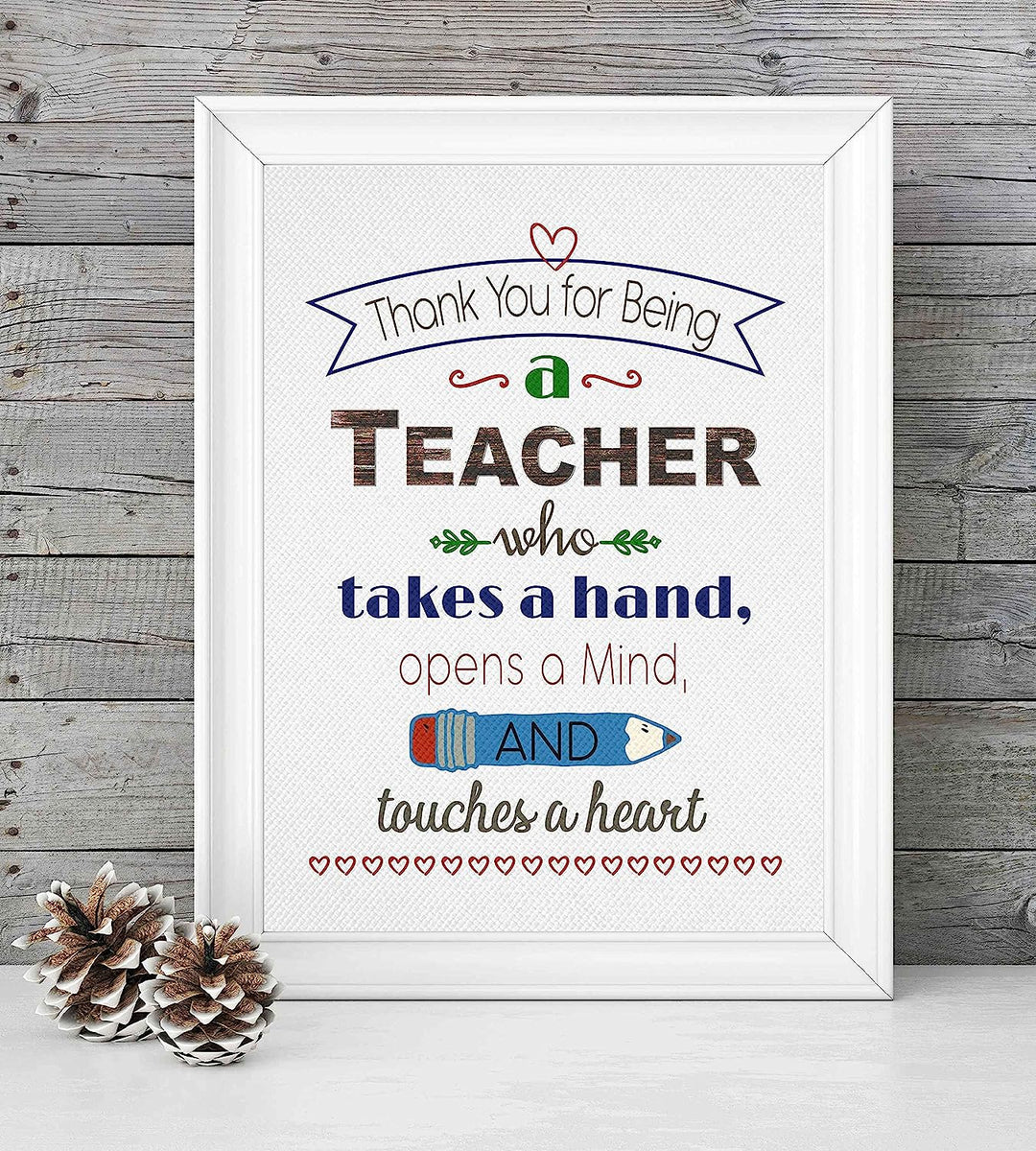 ?Thank You For Being A Teacher?- Uplifting Quotes Wall Art- 8 x 10" Modern Inspirational Poster Print- Ready to Frame. Great Home-Office-Classroom Decor. Perfect Gift of Appreciation &amp; Gratitude!