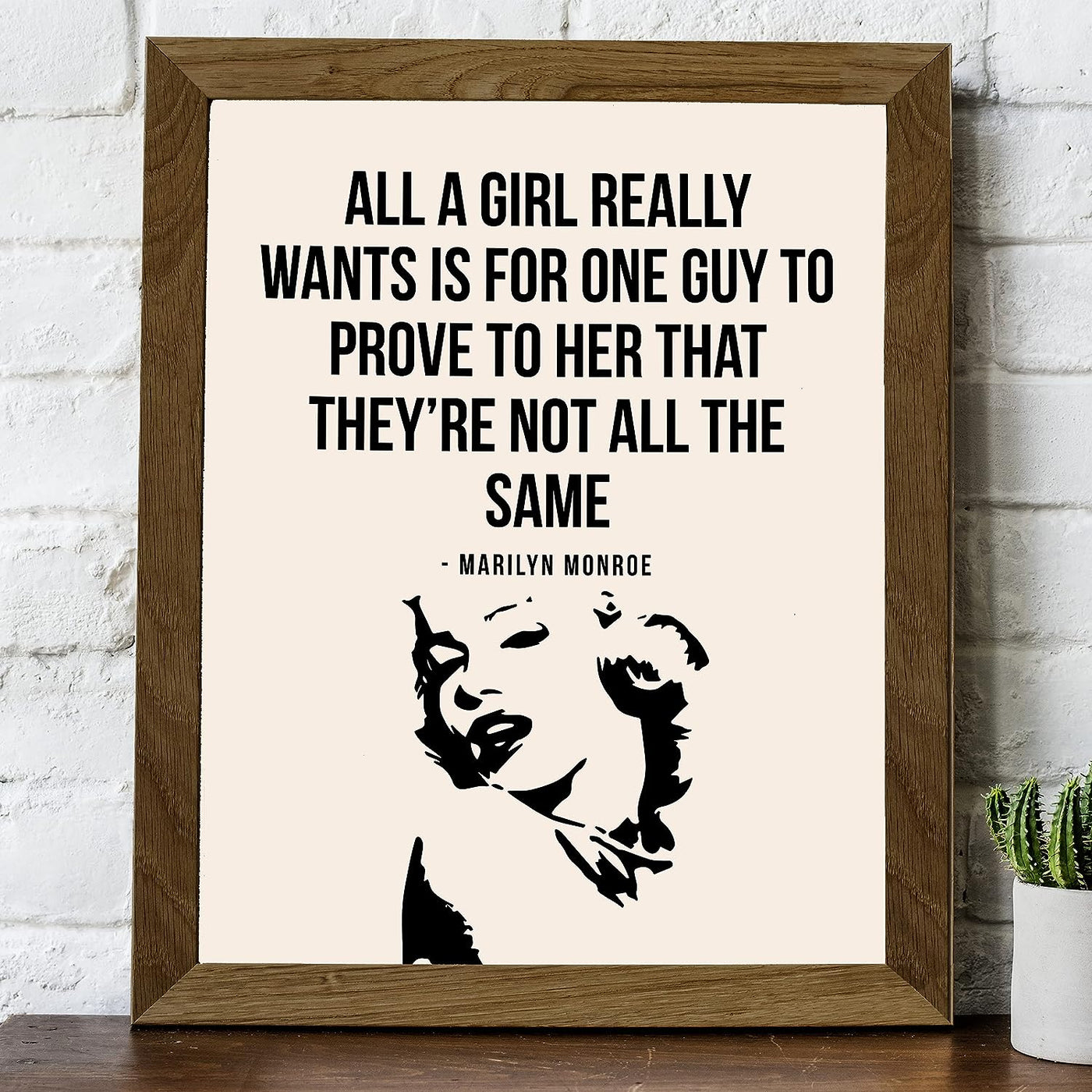 Marilyn Monroe Quotes-"All a Girl Really Wants"-Inspirational Wall Art -8 x 10" Retro Typographic Print w/Silhouette Image- Ready to Frame. Perfect Home-Office-Studio-Dorm Decor. Great Gift!