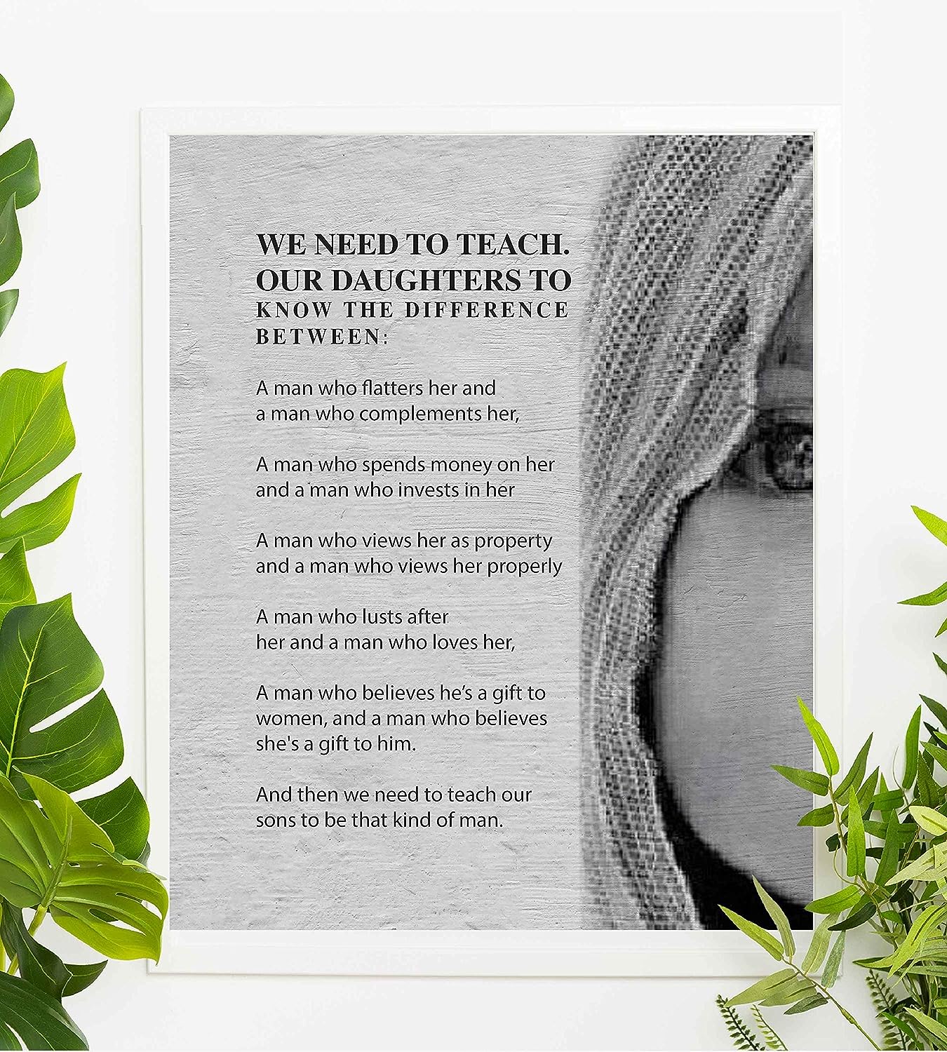 We Need to Teach Our Daughters-Rules of Self-Respect Inspirational Wall Print-8 x 10"-Ready to Frame. Motivational Wall Art to Inspire Confidence. Ideal for Home-Office-Dorm Decor. Great for Teens!