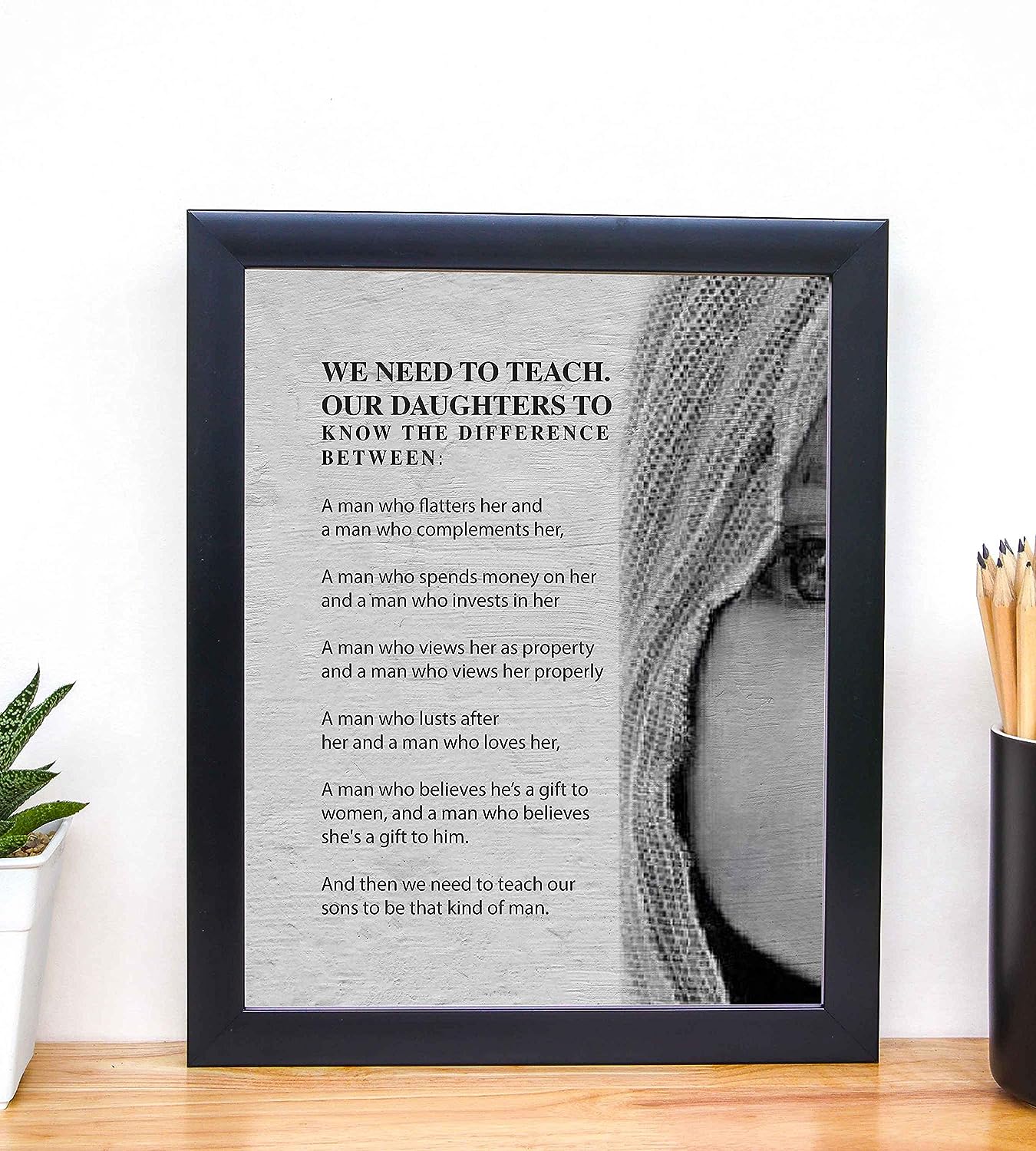 We Need to Teach Our Daughters-Rules of Self-Respect Inspirational Wall Print-8 x 10"-Ready to Frame. Motivational Wall Art to Inspire Confidence. Ideal for Home-Office-Dorm Decor. Great for Teens!