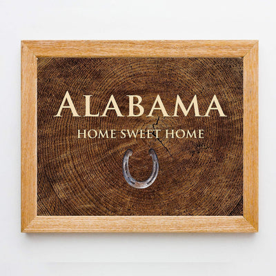 Alabama-Home Sweet Home State Wall Decor -10 x 8" Country Rustic Family Art Print-Ready to Frame. Home-Office-Welcome-Farmhouse Decor. Perfect Southern Housewarming Gift! Printed on Photo Paper.