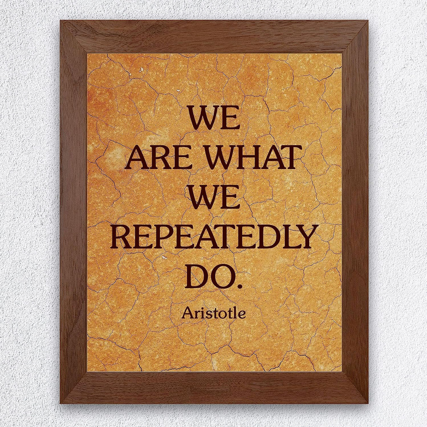 Aristotle-"We Are What We Repeatedly Do" Historical Quotes Wall Art -8x10" Motivational Poster Print-Ready to Frame. Modern Home-Office-Classroom-Dorm Decor. Great Philosophical Gift for Inspiration!