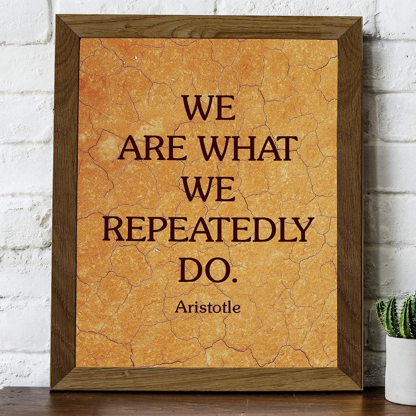 Aristotle-"We Are What We Repeatedly Do" Historical Quotes Wall Art -8x10" Motivational Poster Print-Ready to Frame. Modern Home-Office-Classroom-Dorm Decor. Great Philosophical Gift for Inspiration!