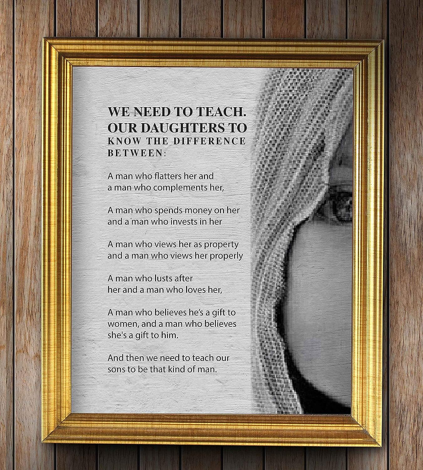 We Need to Teach Our Daughters-Rules of Self-Respect Inspirational Wall Print-8 x 10"-Ready to Frame. Motivational Wall Art to Inspire Confidence. Ideal for Home-Office-Dorm Decor. Great for Teens!