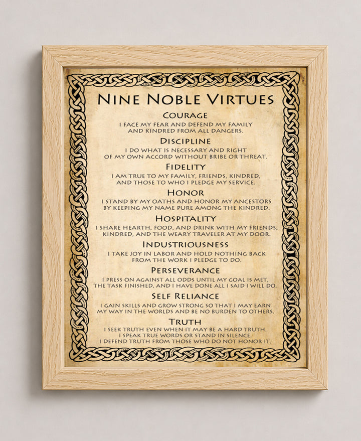 9 Noble Virtues and Affirmations Inspirational Wall Art